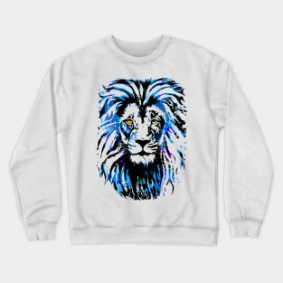 Blue Lion Head - Lion Colourful by Tigazprint Crewneck Sweatshirt